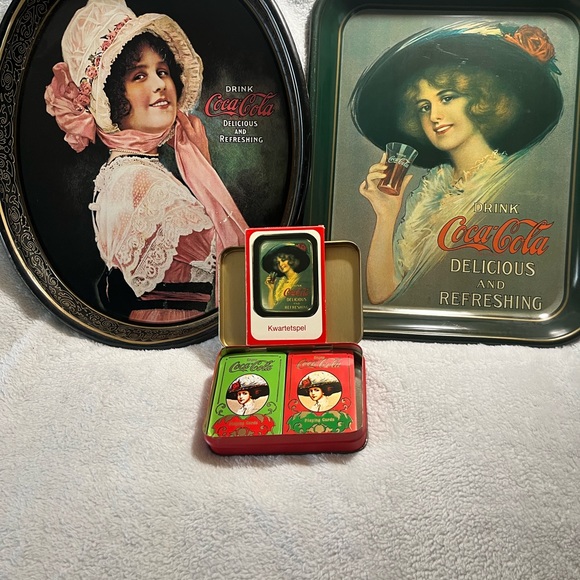 Antique Coca -Cola Serving trays with rare playing cards - Picture 9 of 9